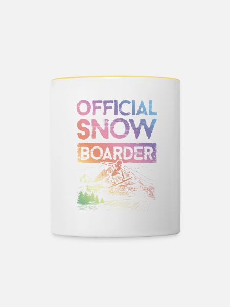 Official Snowboarder - Tasse zweifarbig - Weiß/Gelb