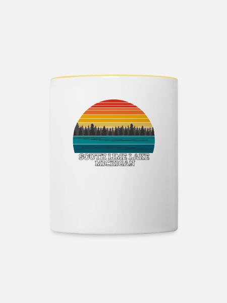 South Lime Lake Michigan - Tasse zweifarbig - Weiß/Gelb