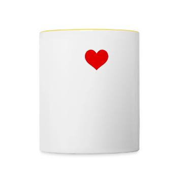 I Love Yoga - Tasse zweifarbig - Weiß/Gelb - Vorne