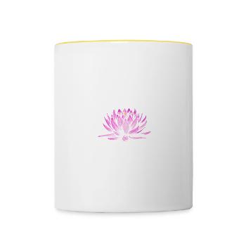 Yoga Mandala - Tasse zweifarbig - Weiß/Gelb - Vorne