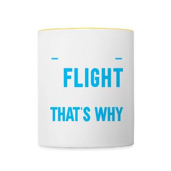 Flugbegleiter Stewardess Cabin Crew - Tasse zweifarbig - Weiß/Gelb - Vorne