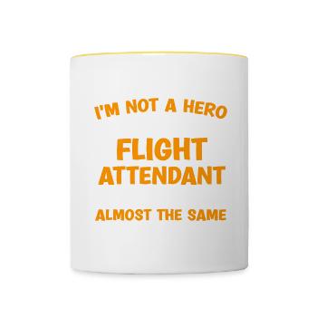Personnel de cabine de l’hôtesse de l’air hôtesse de l’air - Mug contrasté - blanc/jaune - Devant