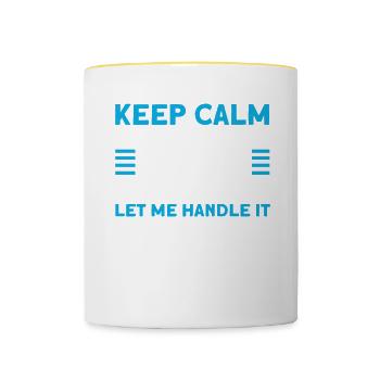 Personnel de cabine de l’hôtesse de l’air hôtesse de l’air - Mug contrasté - blanc/jaune - Devant