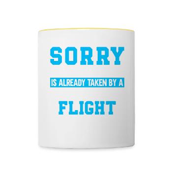 Personnel de cabine de l’hôtesse de l’air hôtesse de l’air - Mug contrasté - blanc/jaune - Devant