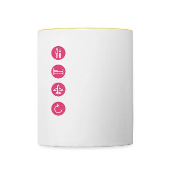 Flugbegleiter Stewardess Cabin Crew - Tasse zweifarbig - Weiß/Gelb - Vorne
