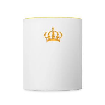 König Des Flohmarkts Geschenk - Tasse zweifarbig - Weiß/Gelb - Vorne