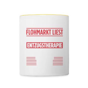 Wenn Du Das Auf Einem Flohmarkt Liest Hat Meine Fl - Tasse zweifarbig - Weiß/Gelb - Vorne