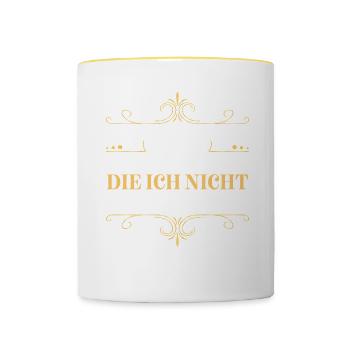 Nichts Verfolgt Mich So Sehr Wie Die Dinge, Die Ic - Tasse zweifarbig - Weiß/Gelb - Vorne