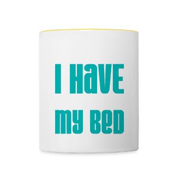 Désolé, je ne peux pas avoir de plans avec mon lit 3 - Mug contrasté - blanc/jaune - Devant