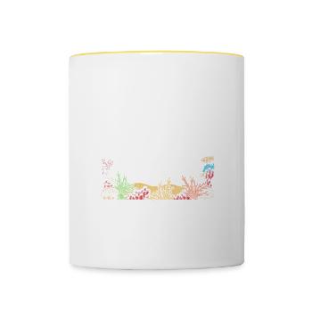 Ja Du Siehst Richtig Der Aquarium Flüsterer Steht - Tasse zweifarbig - Weiß/Gelb - Vorne