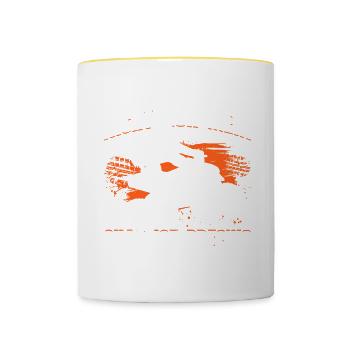 Nicht Nur Mein Quad Ist Dreckig Geschenk - Tasse zweifarbig - Weiß/Gelb - Vorne