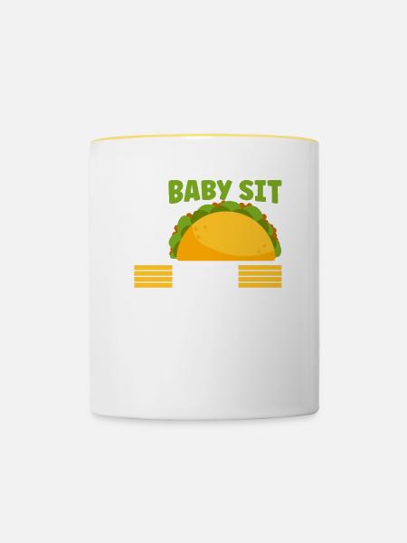 Babysitter Geschenk Babysitting Bester Babysitter - Tasse zweifarbig - Weiß/Gelb
