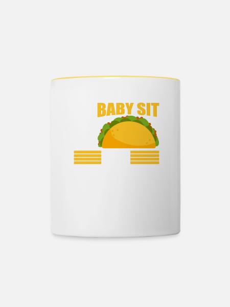 Babysitter Geschenk Babysitting Bester Babysitter - Tasse zweifarbig - Weiß/Gelb