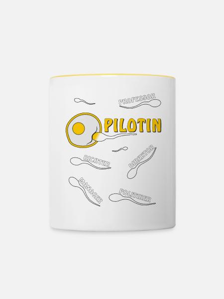 PILOTIN - Tasse zweifarbig - Weiß/Gelb