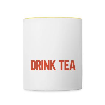 Tea Drinker Tea Lover Gift Tea - Contrasting Mug - white/yellow - Front