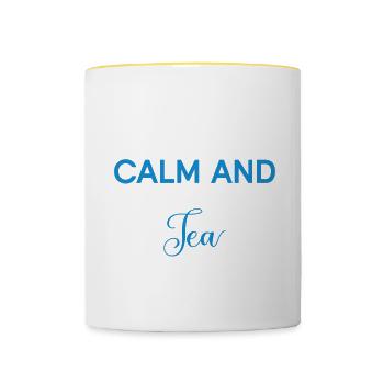 Buveur de thé Tea Lover Gift Tea - Mug contrasté - blanc/jaune - Devant