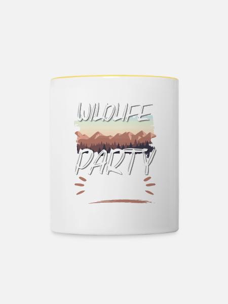 Wildlife Party Crew - Tasse zweifarbig - Weiß/Gelb
