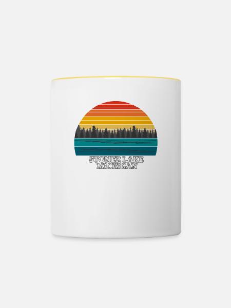 Stoner Lake Michigan - Tasse zweifarbig - Weiß/Gelb