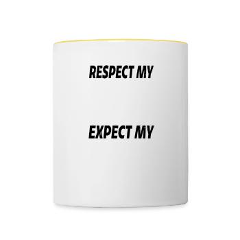 Respectez mon existence ou attendez-vous à ma résistance 17 - Mug contrasté - blanc/jaune - Devant