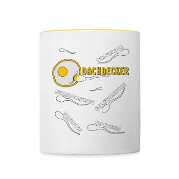 DACHDECKER - Tasse zweifarbig - Weiß/Gelb - Vorne