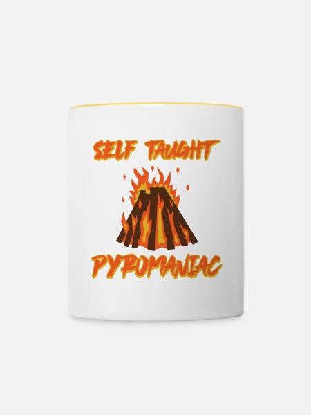 Self Taught Pyromaniac 9 - Tasse zweifarbig - Weiß/Gelb