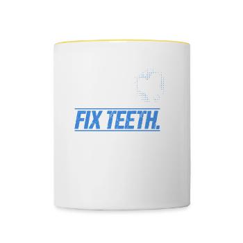 Zahnarzt Dental Geschenk Medizinstudent Zahnarzt - Tasse zweifarbig - Weiß/Gelb - Vorne