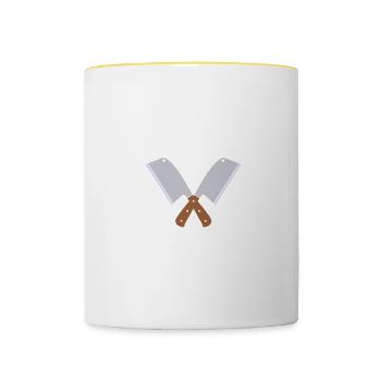 Butcher Gift Butcher Butcher Master Butcher - Contrasting Mug - white/yellow - Front