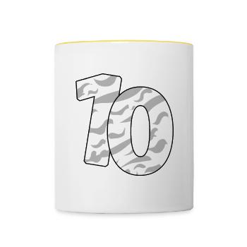 10 - Tasse zweifarbig - Weiß/Gelb - Vorne