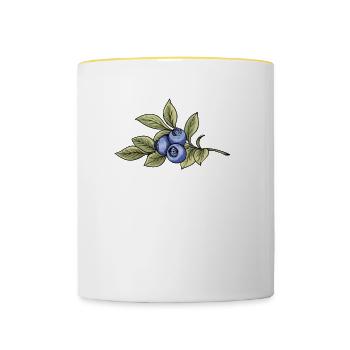 Blaubeere Heidelbeere Strauch Wald Waldfrucht - Tasse zweifarbig - Weiß/Gelb - Vorne
