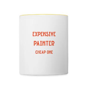 Peintre Cadeau Peinture Artiste Maître Peintre - Mug contrasté - blanc/jaune - Devant