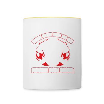 Drauf Hauen Kann ich Gut Fluchen Noch Besser - Tasse zweifarbig - Weiß/Gelb - Vorne