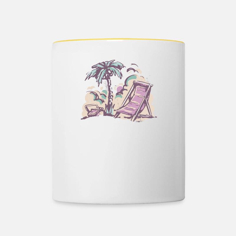 Hawaii - Tasse zweifarbig - Weiß/Gelb