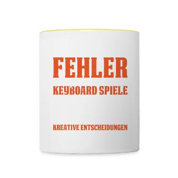 Ich Mache Keine Fehler Wenn Ich Keyboard Spiele Ic - Tasse zweifarbig - Weiß/Gelb - Vorne