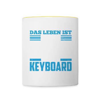 Das Leben Ist Zu Kurz Meld Dich Krank Und Spiel Ke - Tasse zweifarbig - Weiß/Gelb - Vorne