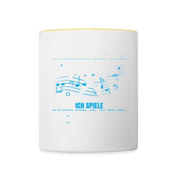 Ich Kann Dich Nicht Hören Ich Spiele Keyboard - Tasse zweifarbig - Weiß/Gelb - Vorne