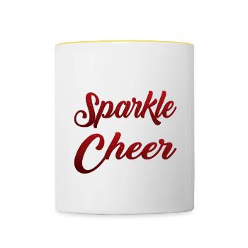 It takes a lot of sparkle to be a cheer mom 2 - Contrasting Mug - white/yellow - Front