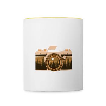 Zum Fotografieren braucht man Zeit Fotografen - Tasse zweifarbig - Weiß/Gelb - Vorne
