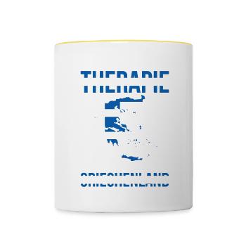 Ich Brauche Keine Therapie Ich Muss Nur Nach Griec - Tasse zweifarbig - Weiß/Gelb - Vorne