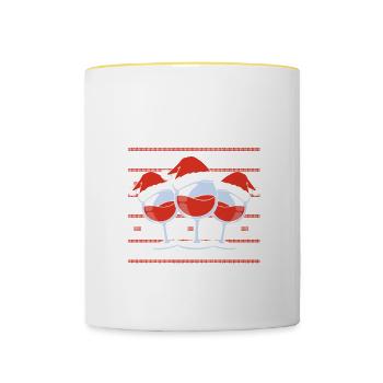 Weinnachten Frohe Weihnachten - Tasse zweifarbig - Weiß/Gelb - Vorne