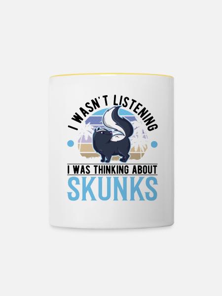 Stinktier Geschenk Skunk - Tasse zweifarbig - Weiß/Gelb