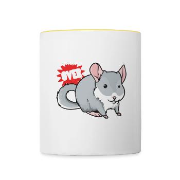 Chinchilla À propos des gens - Mug contrasté - blanc/jaune - Devant