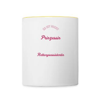Prinzessin und Rettungsassistentin I Motiv für - Tasse zweifarbig - Weiß/Gelb - Vorne
