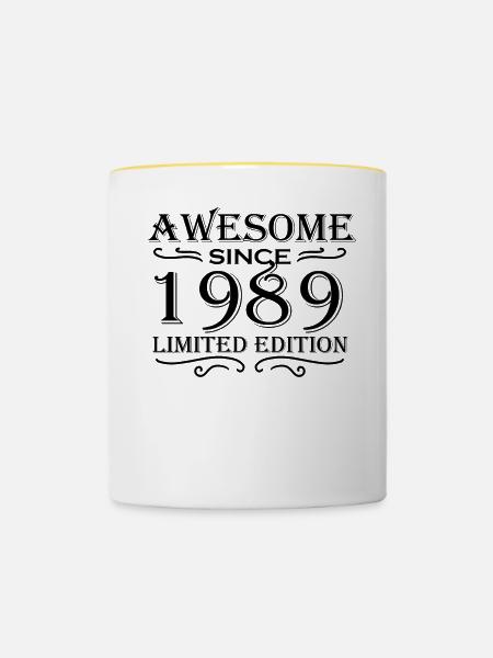 1989 - Tasse zweifarbig - Weiß/Gelb
