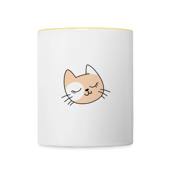 I Purr With The Force Of 10,000 Kittens 1 - Tasse zweifarbig - Weiß/Gelb - Vorne