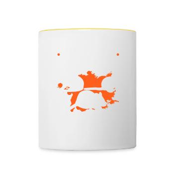 Ich Bin Die, Die Mit Den Degus Spricht Geschenk - Tasse zweifarbig - Weiß/Gelb - Vorne