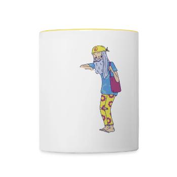 Hippie Festival Klimawandel - Tasse zweifarbig - Weiß/Gelb - Vorne