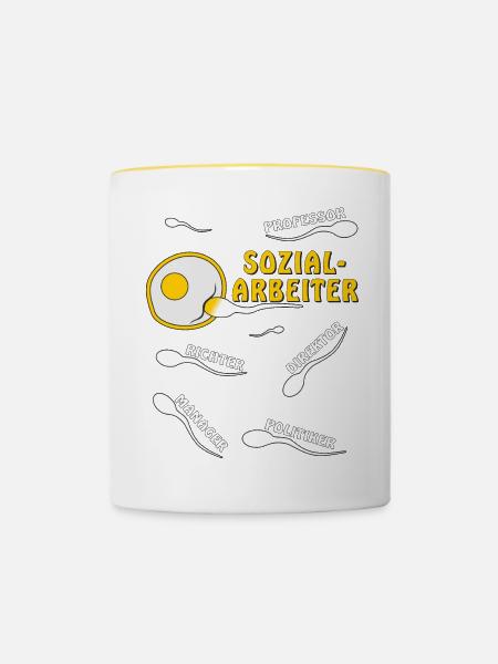 SOZIALARBEITER - Tasse zweifarbig - Weiß/Gelb