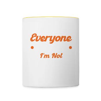 Pfannkuchen Liebhaber Geschenk Pfannkuchen Spruch - Tasse zweifarbig - Weiß/Gelb - Vorne