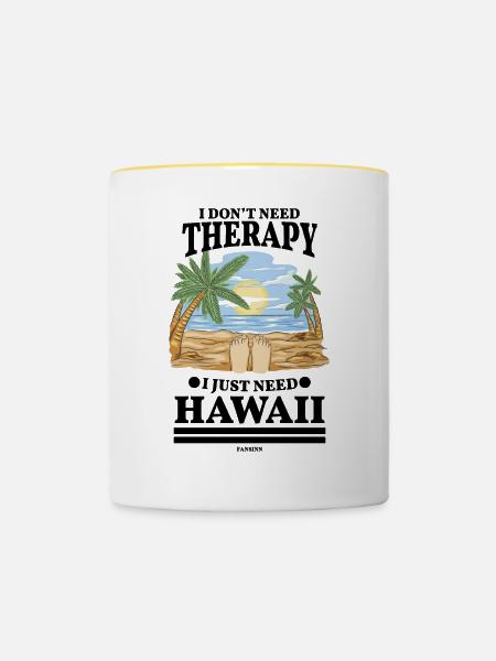 Hawaii - Tasse zweifarbig - Weiß/Gelb