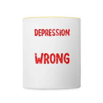 Depression Messed With The Wrong Chick 4 - Contrasting Mug - white/yellow - Front